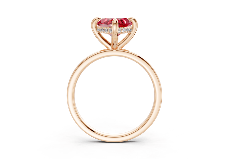 Solstice Ruby Gemstone Solitaire Marquise Cut 1.8mm Engagement Ring - Ring Premier