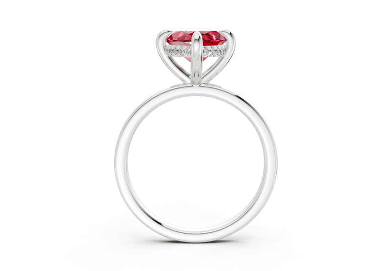 Solstice Ruby Gemstone Solitaire Marquise Cut 2.3mm Engagement Ring - Ring Premier