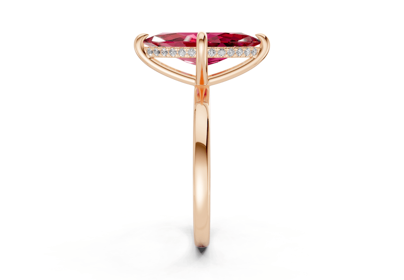 Solstice Ruby Gemstone Solitaire Marquise Cut 2.3mm Engagement Ring - Ring Premier