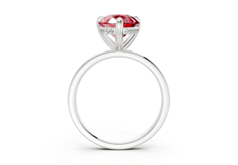 Solstice Ruby Gemstone Solitaire Pear Cut 1.8mm Engagement Ring - Ring Premier