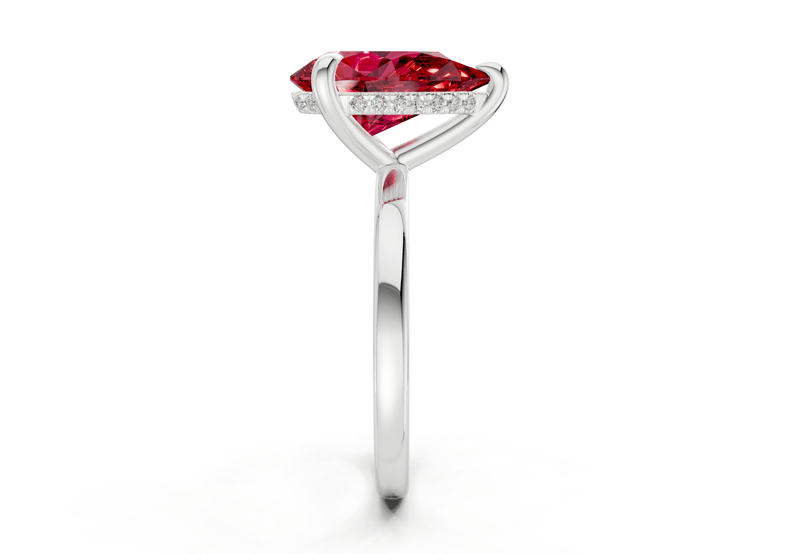 Solstice Ruby Gemstone Solitaire Pear Cut 1.8mm Engagement Ring - Ring Premier
