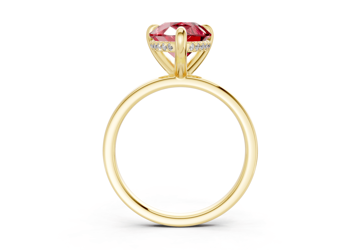 Solstice Ruby Gemstone Solitaire Pear Cut 1.8mm Engagement Ring - Ring Premier