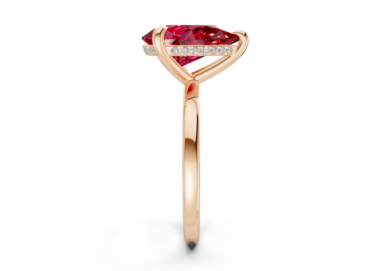 Solstice Ruby Gemstone Solitaire Pear Cut 2.3mm Engagement Ring - Ring Premier