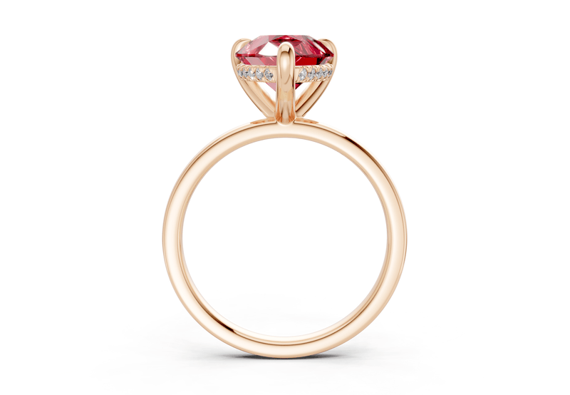 Solstice Ruby Gemstone Solitaire Pear Cut 2mm Engagement Ring - Ring Premier