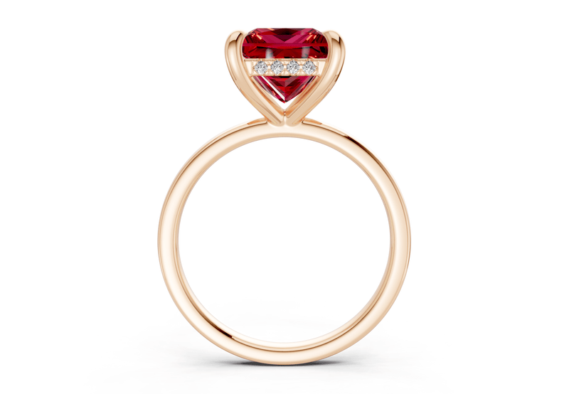 Solstice Ruby Gemstone Solitaire Princess Cut 2.3mm Engagement Ring - Ring Premier