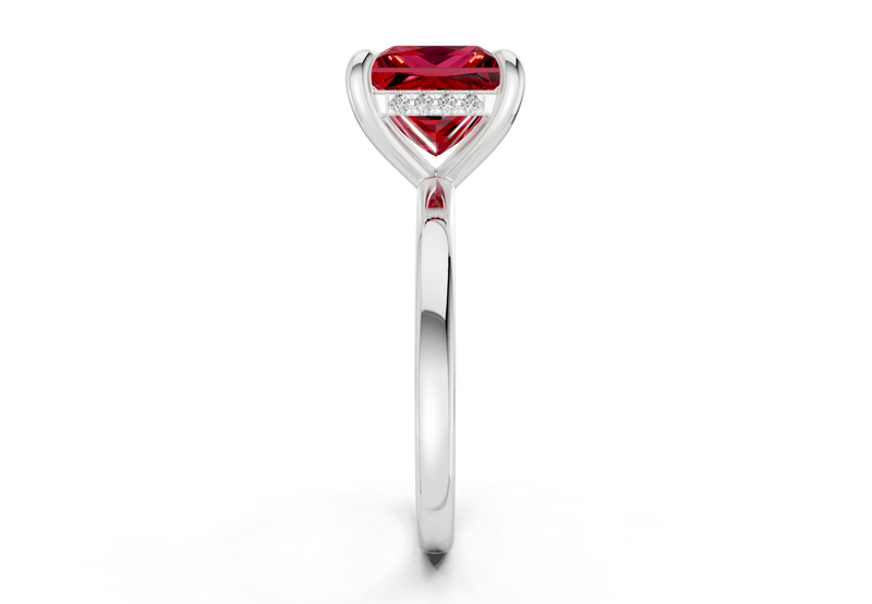 Solstice Ruby Gemstone Solitaire Princess Cut 2.3mm Engagement Ring - Ring Premier