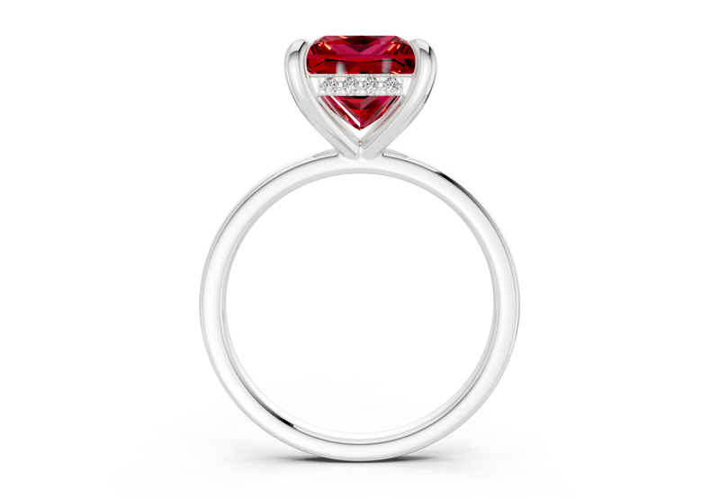 Solstice Ruby Gemstone Solitaire Princess Cut 2.3mm Engagement Ring - Ring Premier