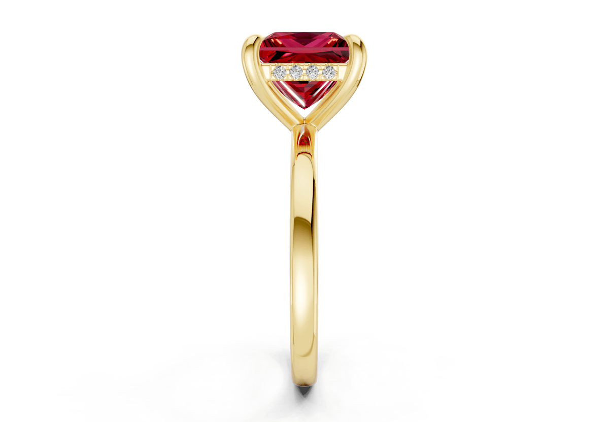 Solstice Ruby Gemstone Solitaire Princess Cut 2.3mm Engagement Ring