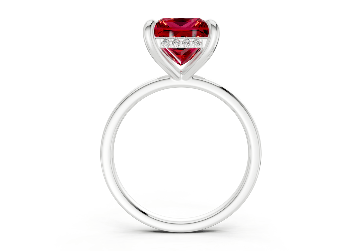 Solstice Ruby Gemstone Solitaire Princess Cut 2mm Engagement Ring