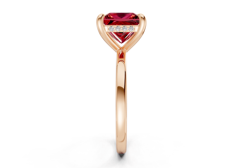 Solstice Ruby Gemstone Solitaire Princess Cut 2mm Engagement Ring - Ring Premier