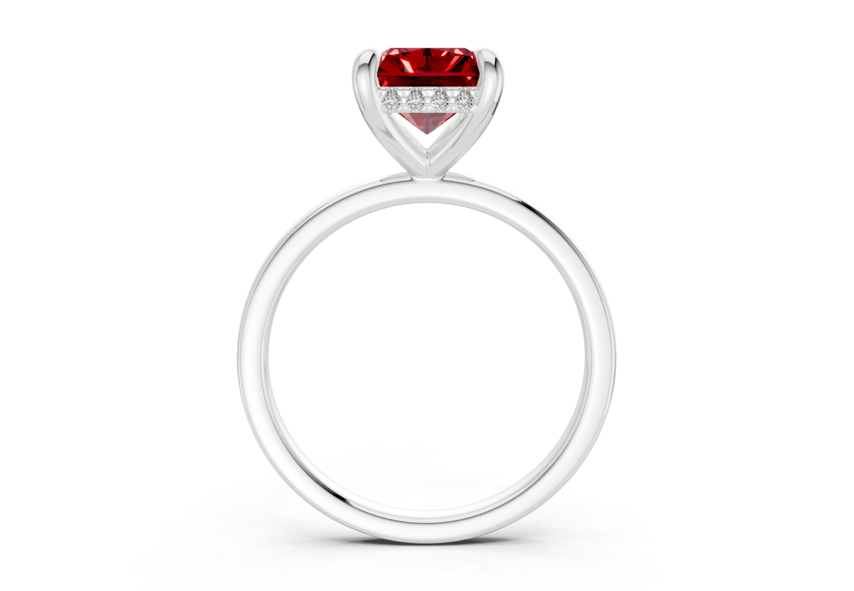 Solstice Ruby Gemstone Solitaire Radiant Cut 2.3mm Engagement Ring
