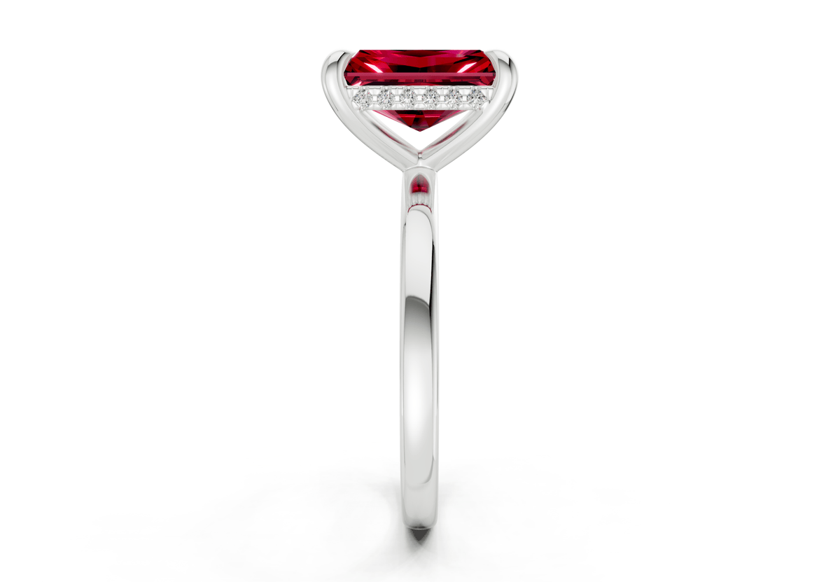 Solstice Ruby Gemstone Solitaire Radiant Cut 2.3mm Engagement Ring