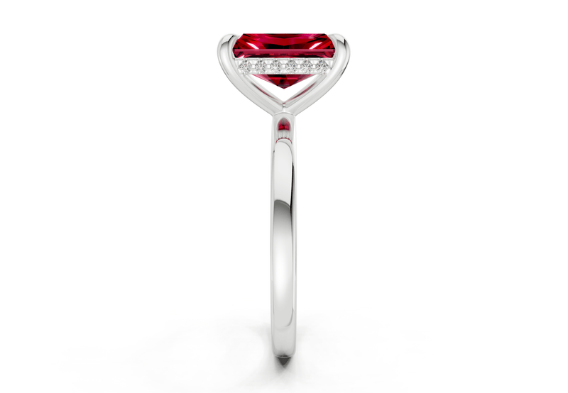 Solstice Ruby Gemstone Solitaire Radiant Cut 2.3mm Engagement Ring - Ring Premier