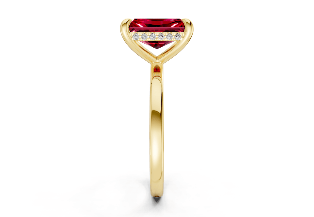 Solstice Ruby Gemstone Solitaire Radiant Cut 2.3mm Engagement Ring