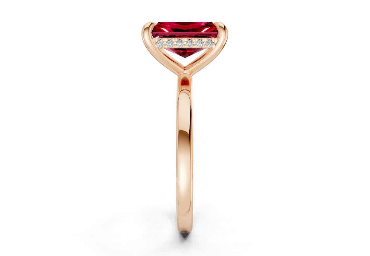 Solstice Ruby Gemstone Solitaire Radiant Cut 2mm Engagement Ring