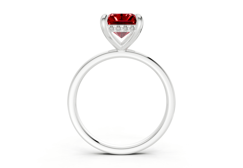 Solstice Ruby Gemstone Solitaire Radiant Cut 2mm Engagement Ring - Ring Premier