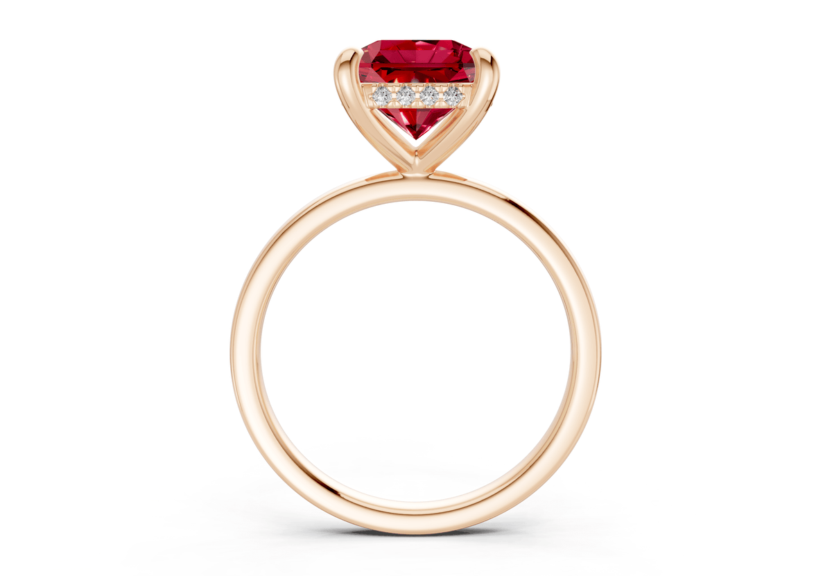 Solstice Ruby Gemstone Solitaire Radiant Squareuare Cut 1.8mm Engagement Ring