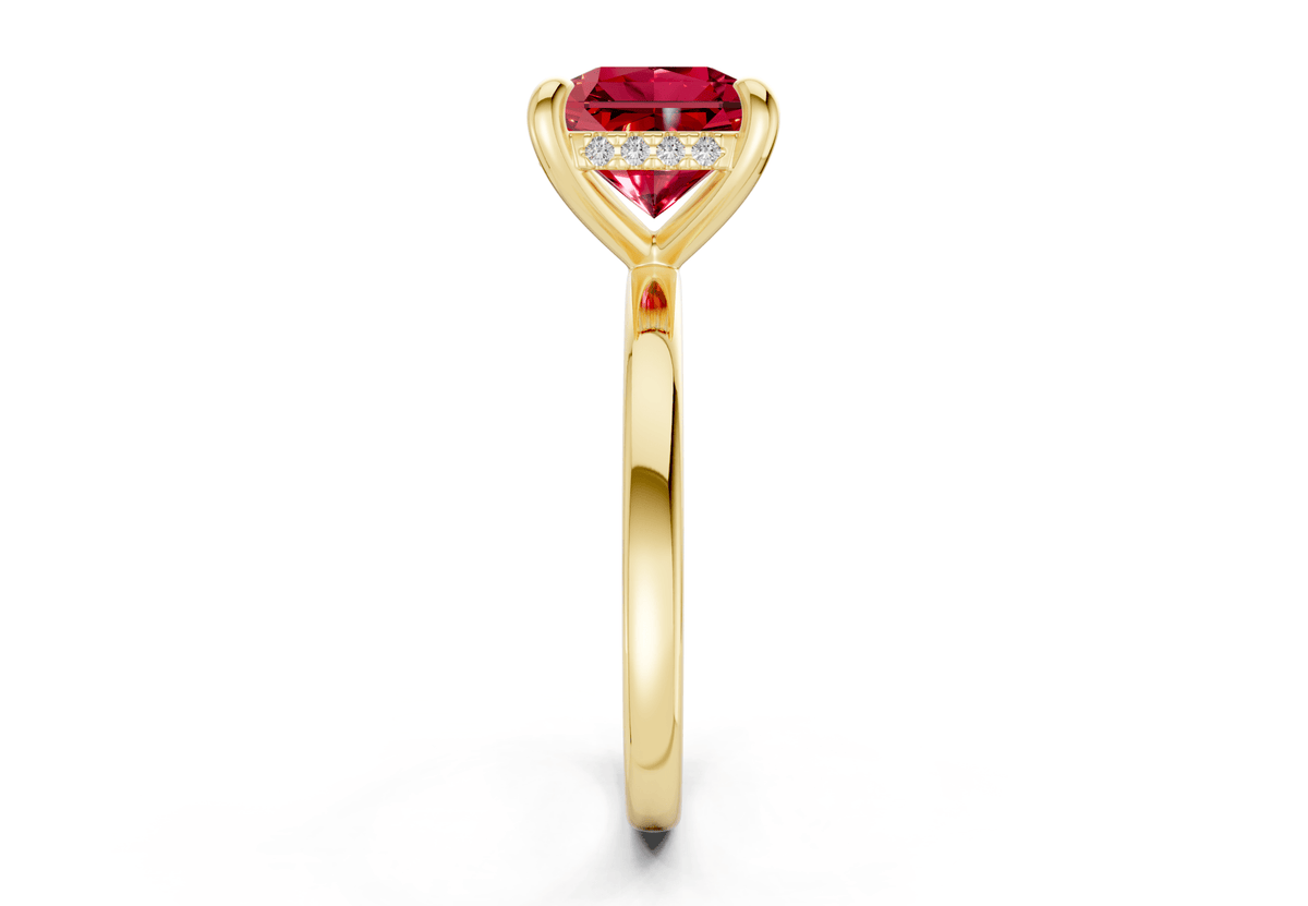 Solstice Ruby Gemstone Solitaire Radiant Squareuare Cut 1.8mm Engagement Ring