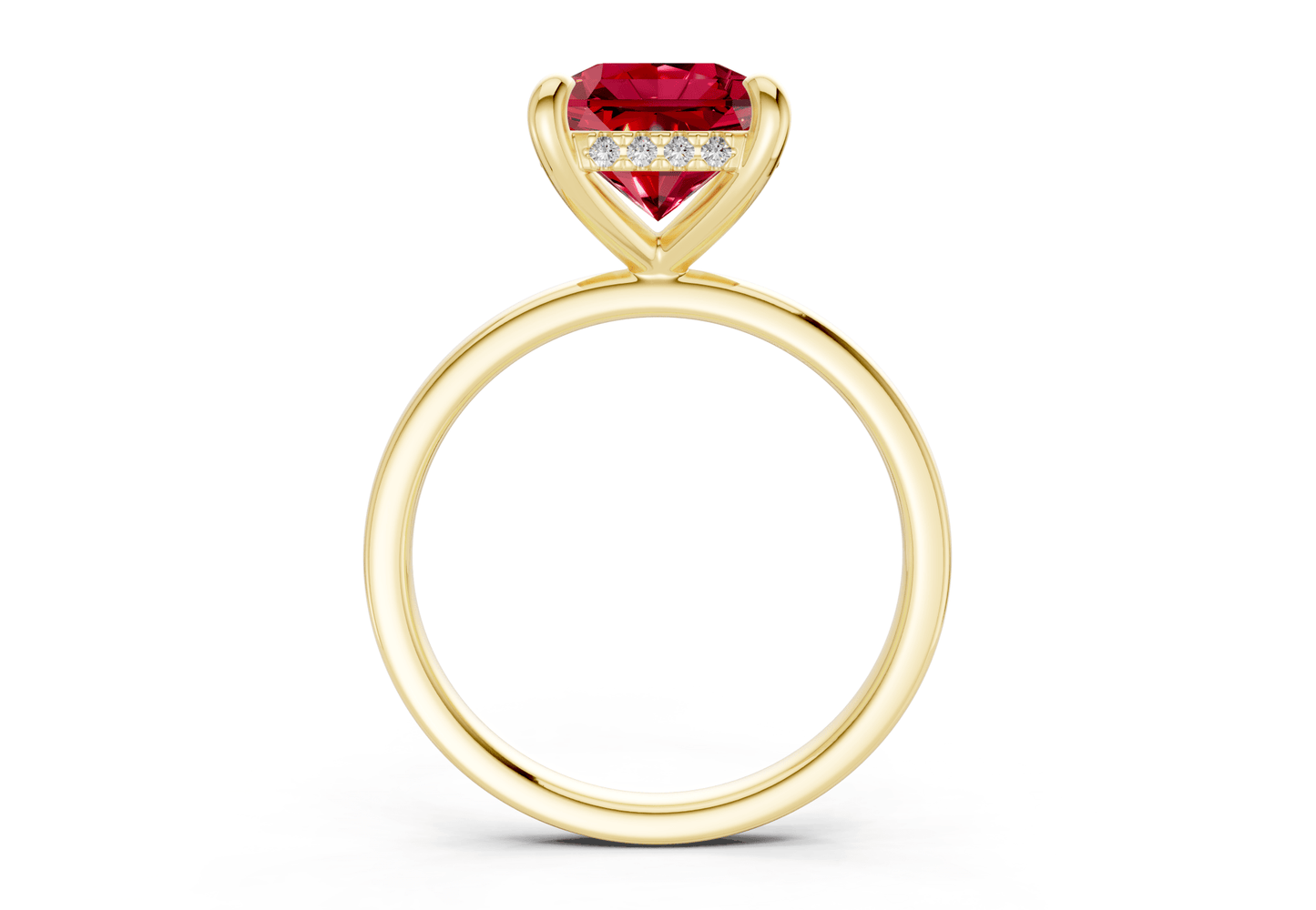 Solstice Ruby Gemstone Solitaire Radiant Squareuare Cut 2.3mm Engagement Ring - Ring Premier