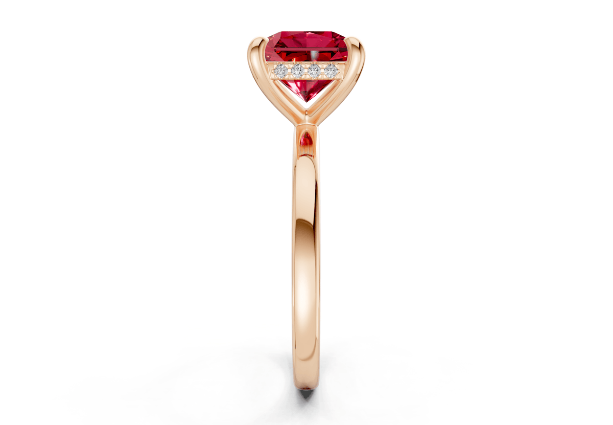 Solstice Ruby Gemstone Solitaire Radiant Squareuare Cut 2.3mm Engagement Ring