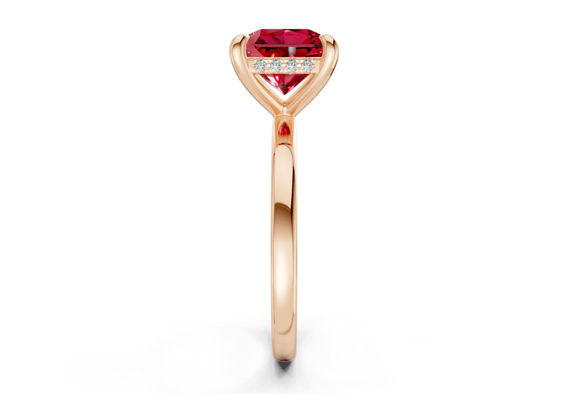 Solstice Ruby Gemstone Solitaire Radiant Squareuare Cut 2.3mm Engagement Ring - Ring Premier