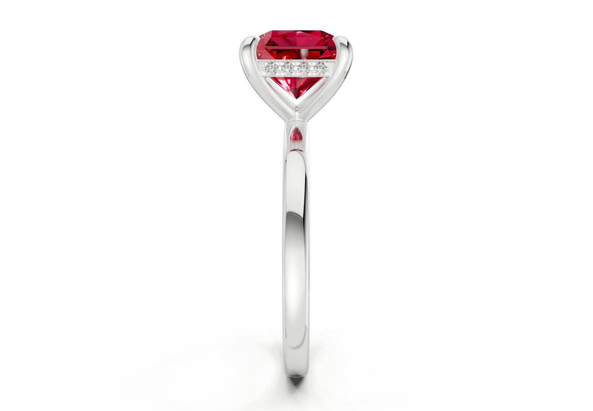 Solstice Ruby Gemstone Solitaire Radiant Squareuare Cut 2.3mm Engagement Ring