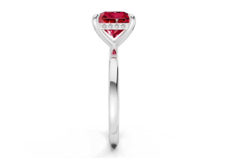 Solstice Ruby Gemstone Solitaire Radiant Squareuare Cut 2.3mm Engagement Ring - Ring Premier
