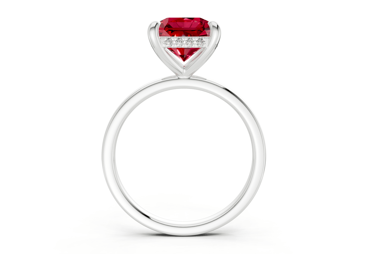 Solstice Ruby Gemstone Solitaire Radiant Squareuare Cut 2mm Engagement Ring