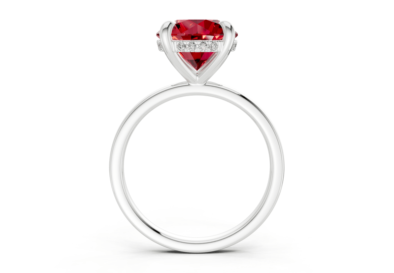 Solstice Ruby Gemstone Solitaire Round Cut 2.3mm Engagement Ring - Ring Premier