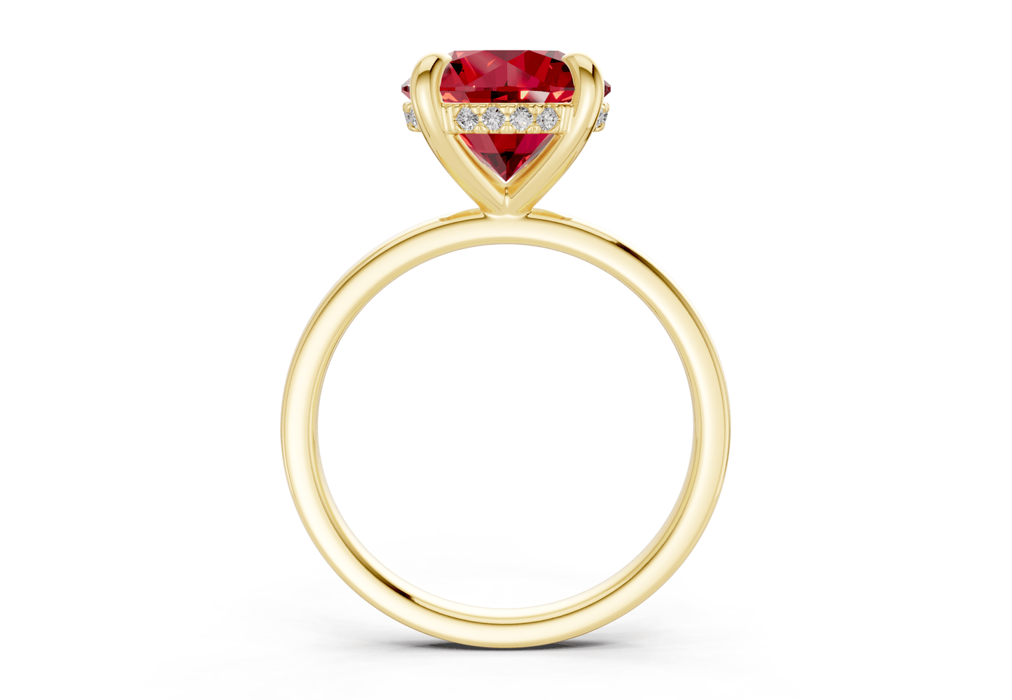 Solstice Ruby Gemstone Solitaire Round Cut 2.3mm Engagement Ring - Ring Premier