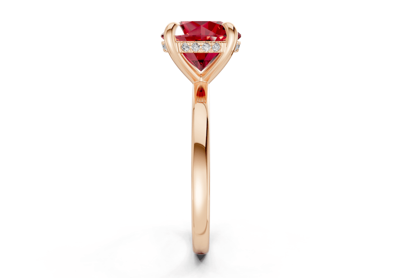 Solstice Ruby Gemstone Solitaire Round Cut 2.3mm Engagement Ring - Ring Premier