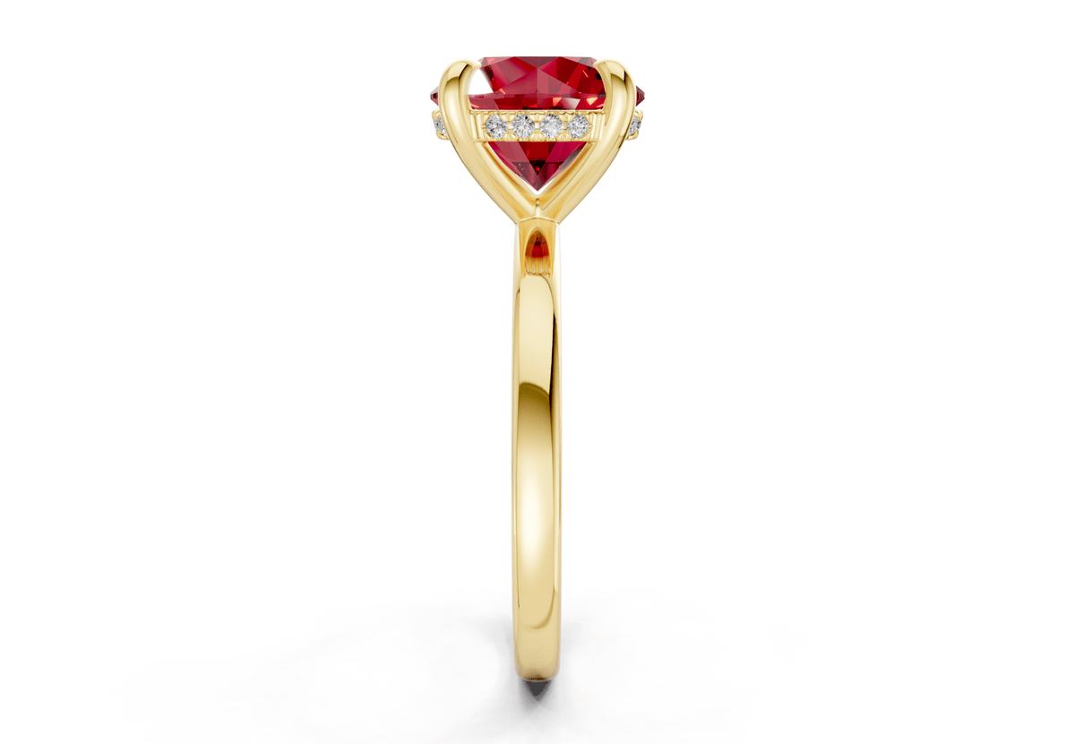 Solstice Ruby Gemstone Solitaire Round Cut 2mm Engagement Ring