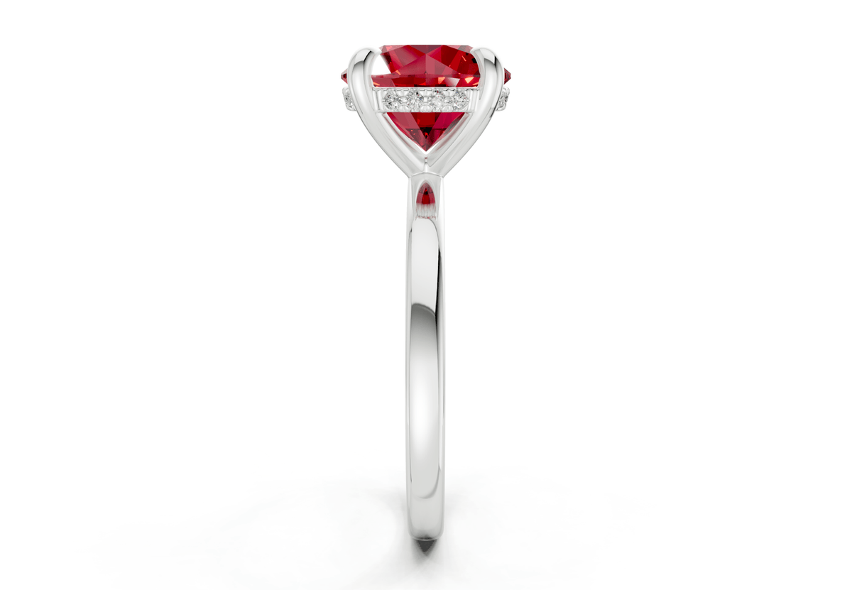 Solstice Ruby Gemstone Solitaire Round Cut 2mm Engagement Ring