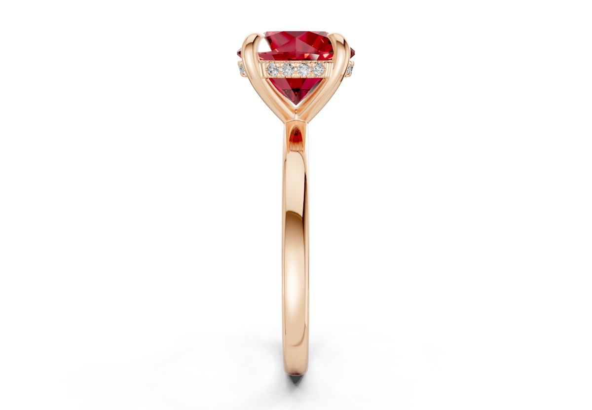 Solstice Ruby Gemstone Solitaire Round Cut 2mm Engagement Ring