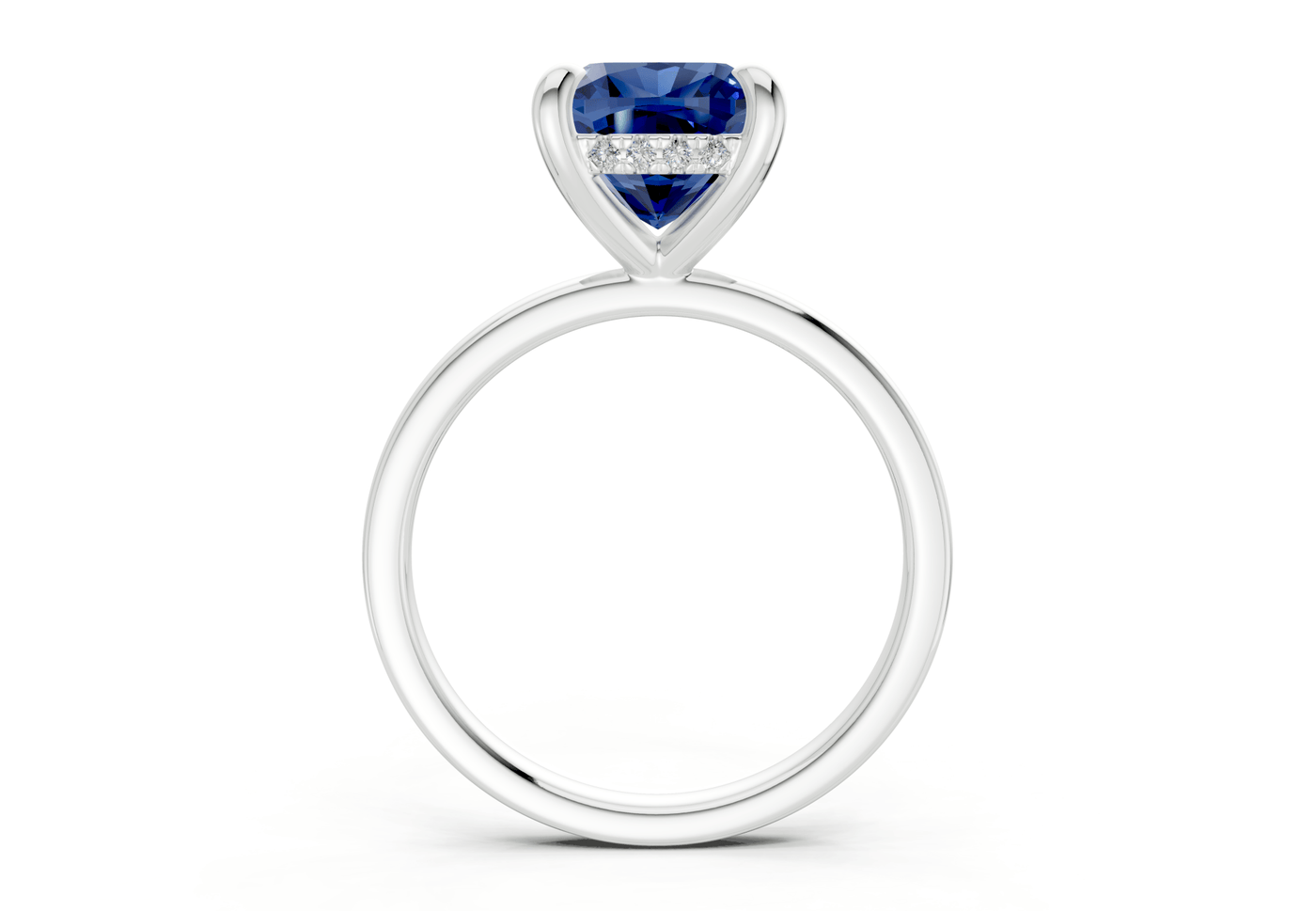 Solstice Sapphire Gemstone Solitaire Cushion Squareuare Cut 2.3mm Engagement Ring