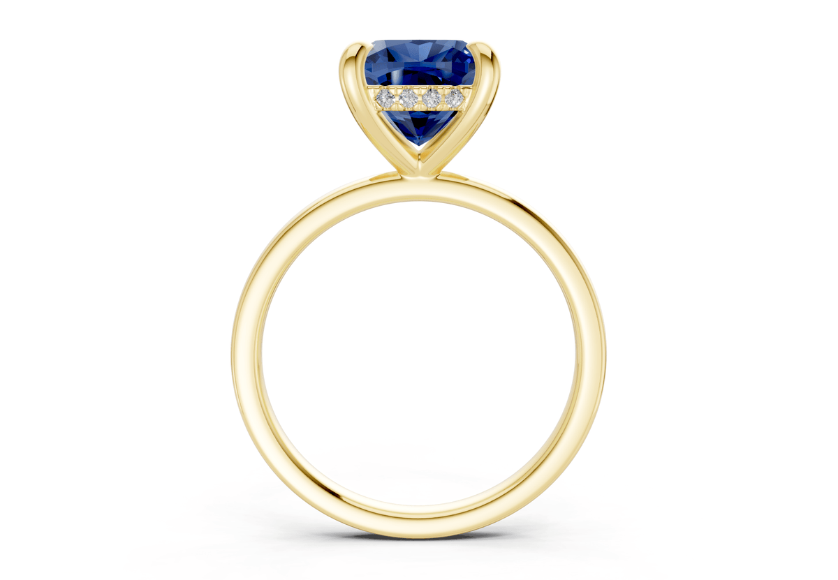 Solstice Sapphire Gemstone Solitaire Cushion Squareuare Cut 2.3mm Engagement Ring