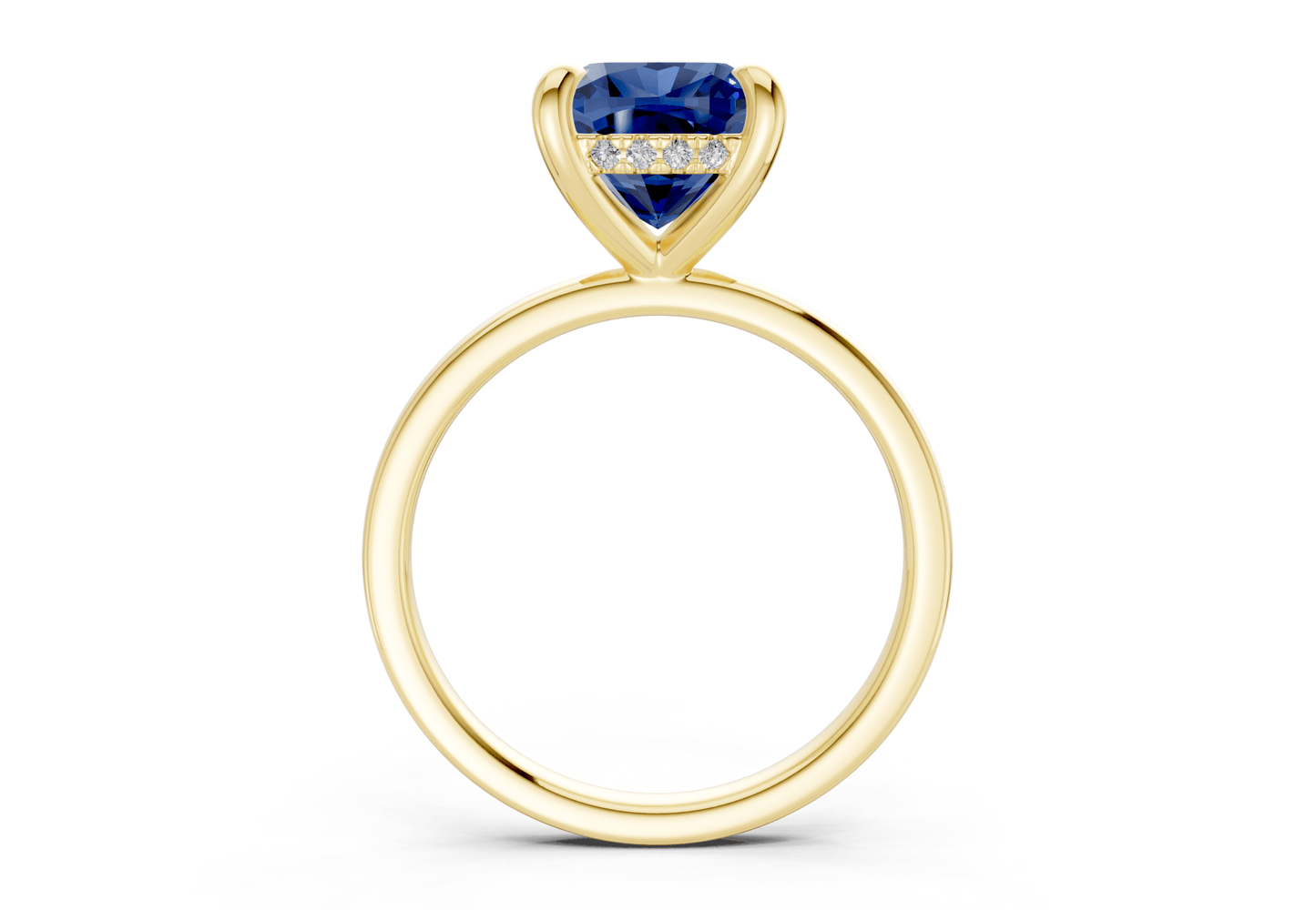 Solstice Sapphire Gemstone Solitaire Cushion Squareuare Cut 2.3mm Engagement Ring - Ring Premier