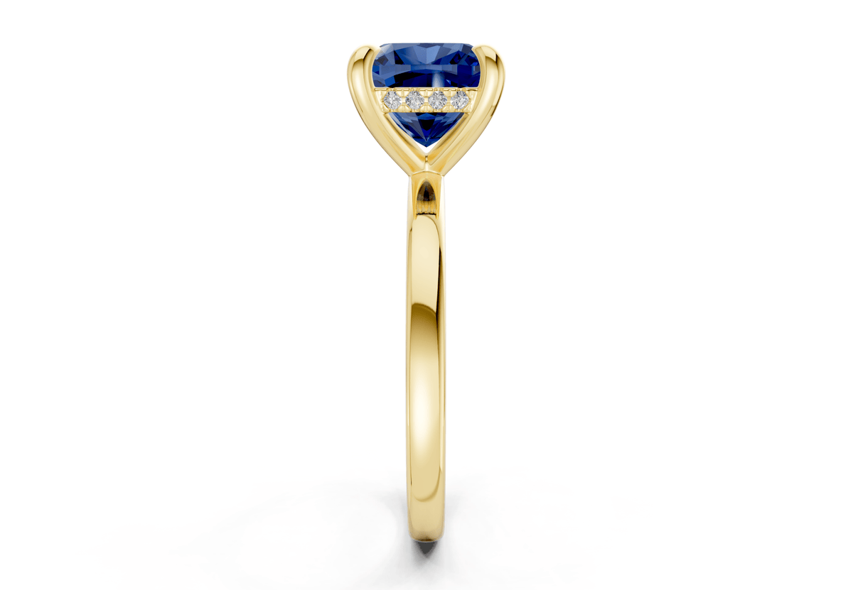 Solstice Sapphire Gemstone Solitaire Cushion Squareuare Cut 2.3mm Engagement Ring