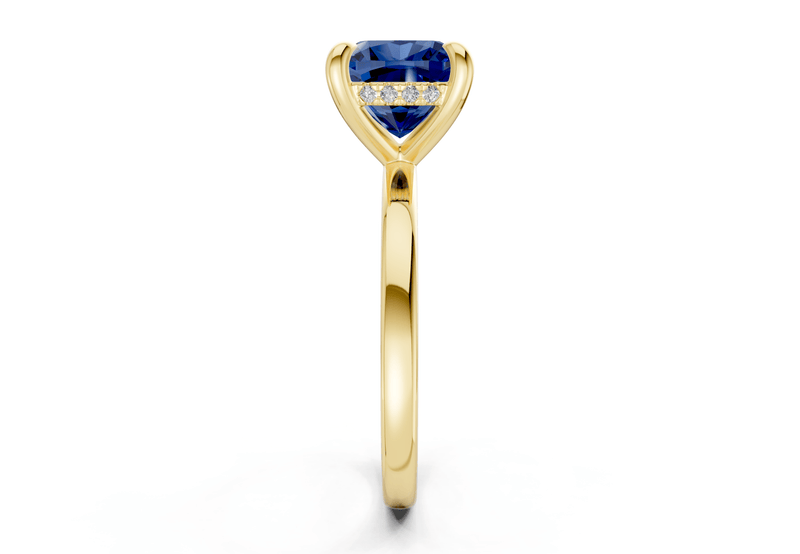 Solstice Sapphire Gemstone Solitaire Cushion Squareuare Cut 2.3mm Engagement Ring - Ring Premier