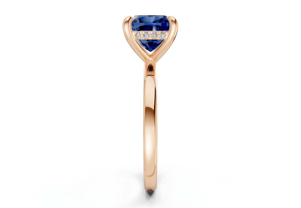 Solstice Sapphire Gemstone Solitaire Cushion Squareuare Cut 2.3mm Engagement Ring