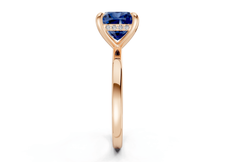 Solstice Sapphire Gemstone Solitaire Cushion Squareuare Cut 2.3mm Engagement Ring - Ring Premier