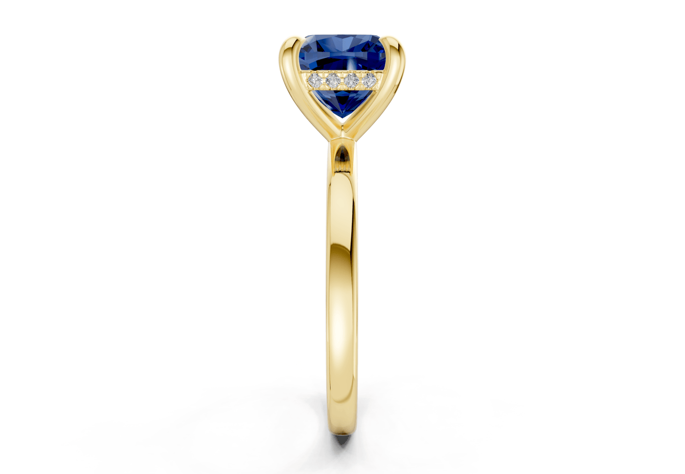 Solstice Sapphire Gemstone Solitaire Cushion Squareuare Cut 2mm Engagement Ring