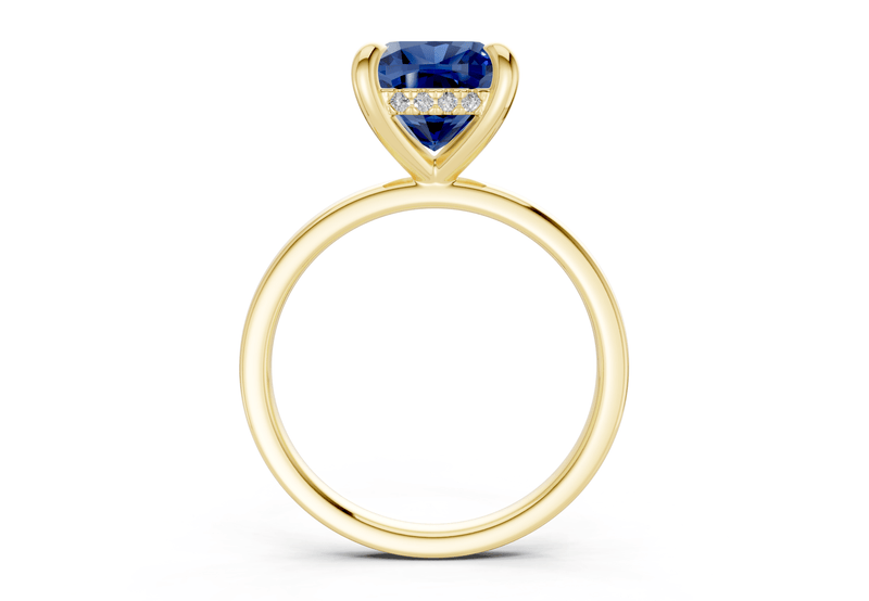 Solstice Sapphire Gemstone Solitaire Cushion Squareuare Cut 2mm Engagement Ring
