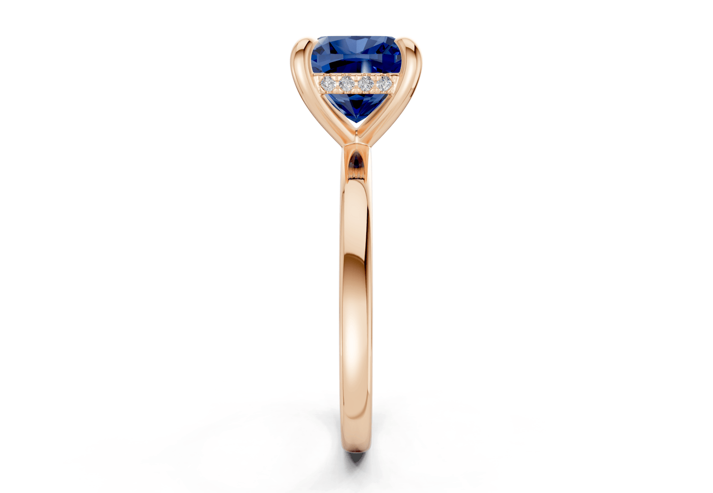 Solstice Sapphire Gemstone Solitaire Cushion Squareuare Cut 2mm Engagement Ring