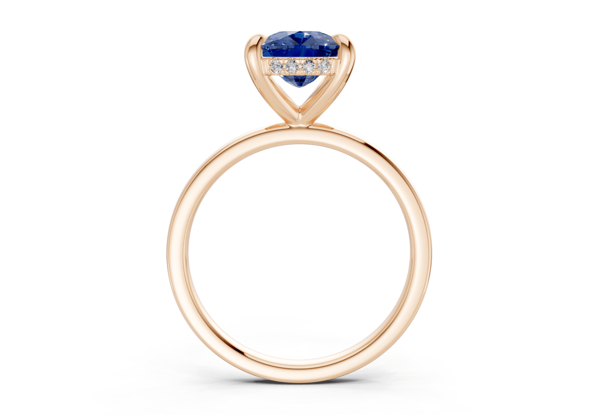 Solstice Sapphire Gemstone Solitaire Elongated Cushion Cut 1.8mm Engagement Ring
