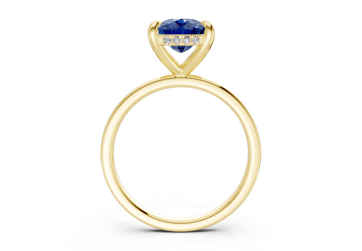Solstice Sapphire Gemstone Solitaire Elongated Cushion Cut 2.3mm Engagement Ring