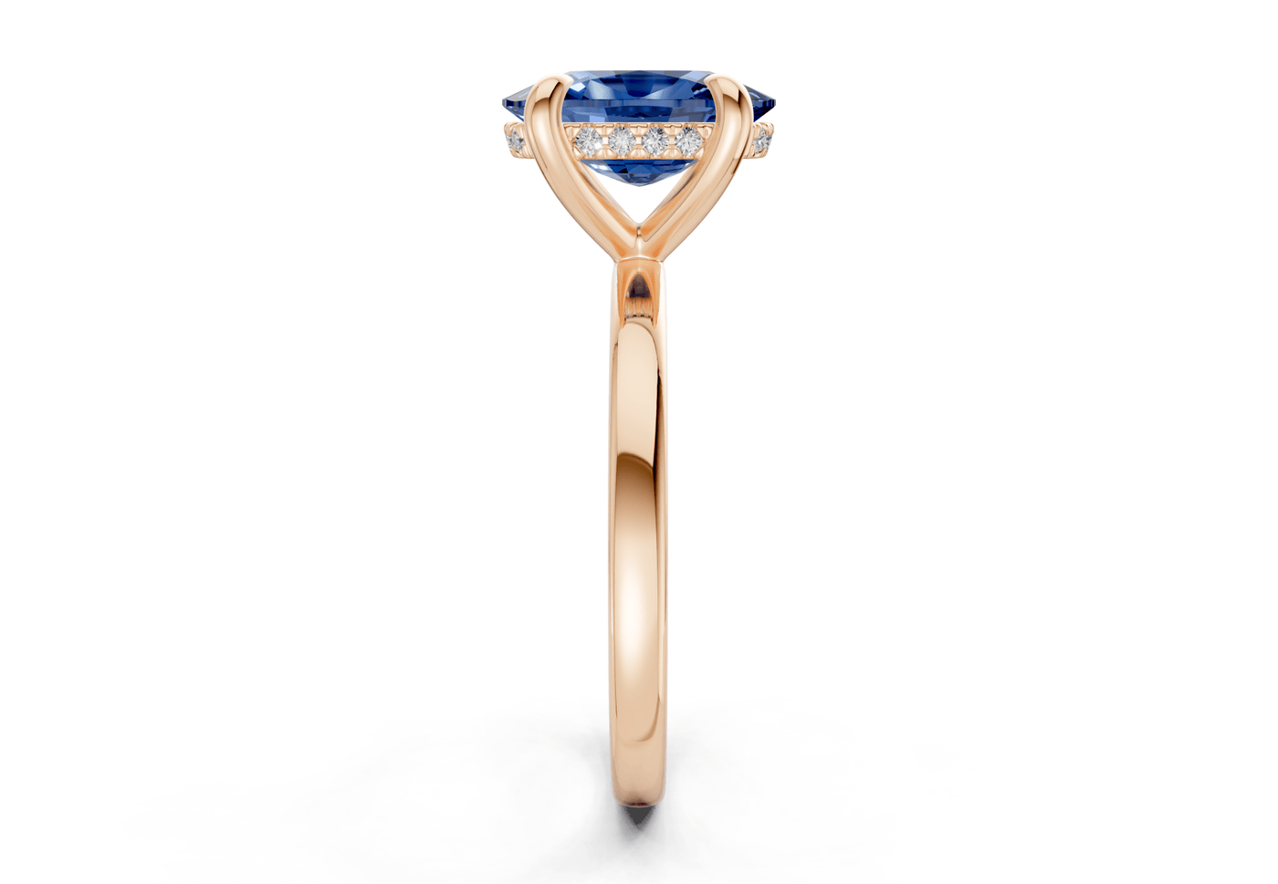 Solstice Sapphire Gemstone Solitaire Elongated Cushion Cut 2.3mm Engagement Ring