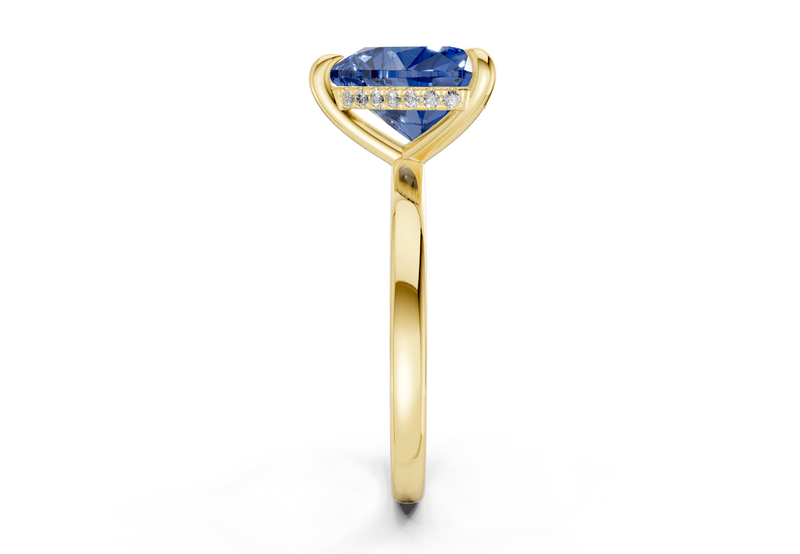 Solstice Sapphire Gemstone Solitaire Heart Cut 1.8mm Engagement Ring - Ring Premier
