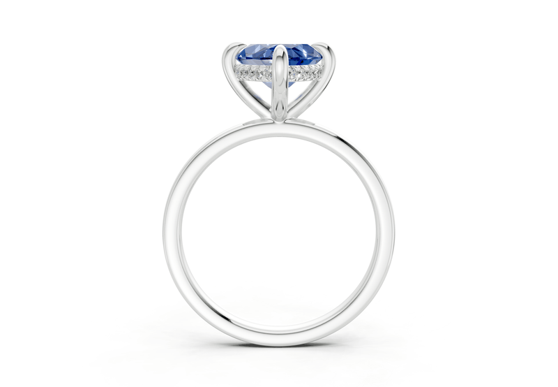 Solstice Sapphire Gemstone Solitaire Marquise Cut 1.8mm Engagement Ring - Ring Premier