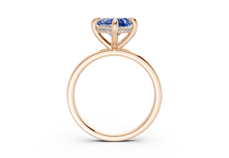 Solstice Sapphire Gemstone Solitaire Marquise Cut 1.8mm Engagement Ring - Ring Premier